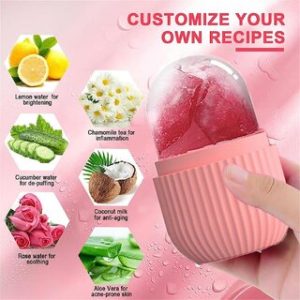 Combo of  Ice Roller for face women skin glowing Puffiness Skin  Travel Soap Case Waterproof Container Draining For Camping Leakproof 1