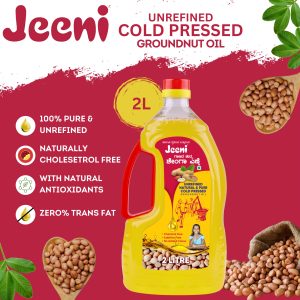 Jeeni Unrefined Natural & Pure Cold Pressed Groundnut Oil 2 LTR