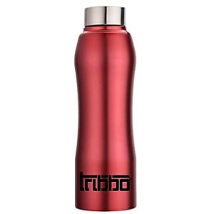 TRIBBO Stainless Steel Water Bottle 750 ML Water Bottles For Fridge School,Gym,Home,office,Boys   Girls Kids Leak Proof(REDSIPPER CAP SET OF 1 750 MLMODEL-CURVE)