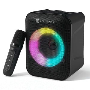 Portronics Apollo One 20W Bluetooth Speaker, Wireless karaoke Mic, Easy Handle Grab, Type C Fast Charging