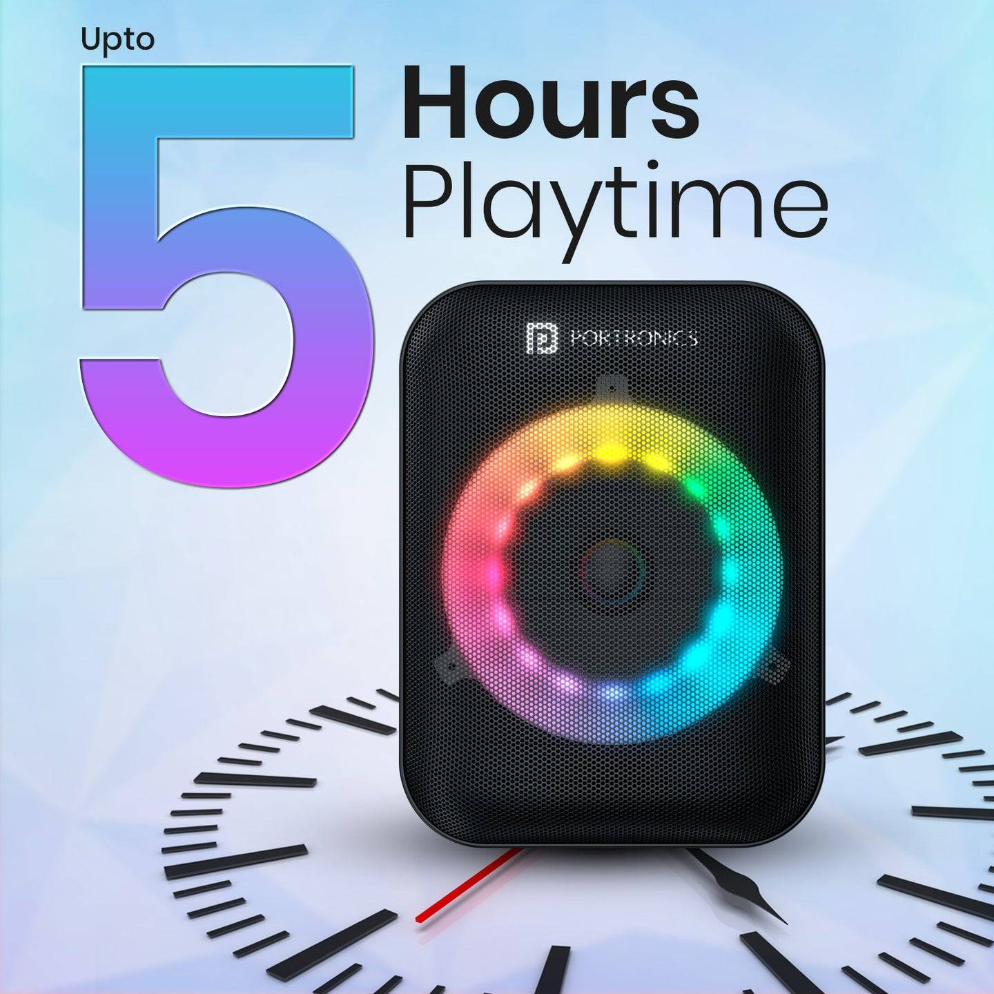 Portronics Apollo One 20W Bluetooth Speaker, Wireless karaoke Mic, Easy Handle Grab, Type C Fast Charging - Image 2