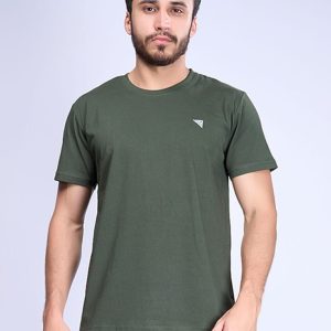 Mens 100% Cotton Hunter Green Half Sleeves Expert Tee - ET5