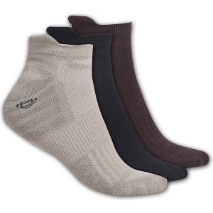 Dollar Cotton Blend Men's Solid Olive Ankle Length Socks ( Pack of 3 )