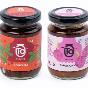 Ta Pickles | Gongura & Small Onion Pickle | 150g [Pack of 2] Combo Made with Cold Pressed Oil | Homemade | Traditional Indian Taste | Natural | No Pr