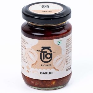 Ta Pickles | Garlic Pickle | 150g | Made with Cold Pressed Oil | Homemade | Traditional Indian Taste | Natural | No Preservatives