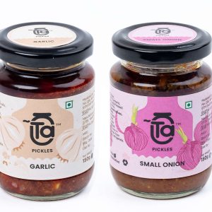 Ta Pickles | Small Onion & Garlic Pickle | 150g [Pack of 2] Combo Made with Cold Pressed Oil | Homemade | Traditional Indian Taste | Natural | No Pres