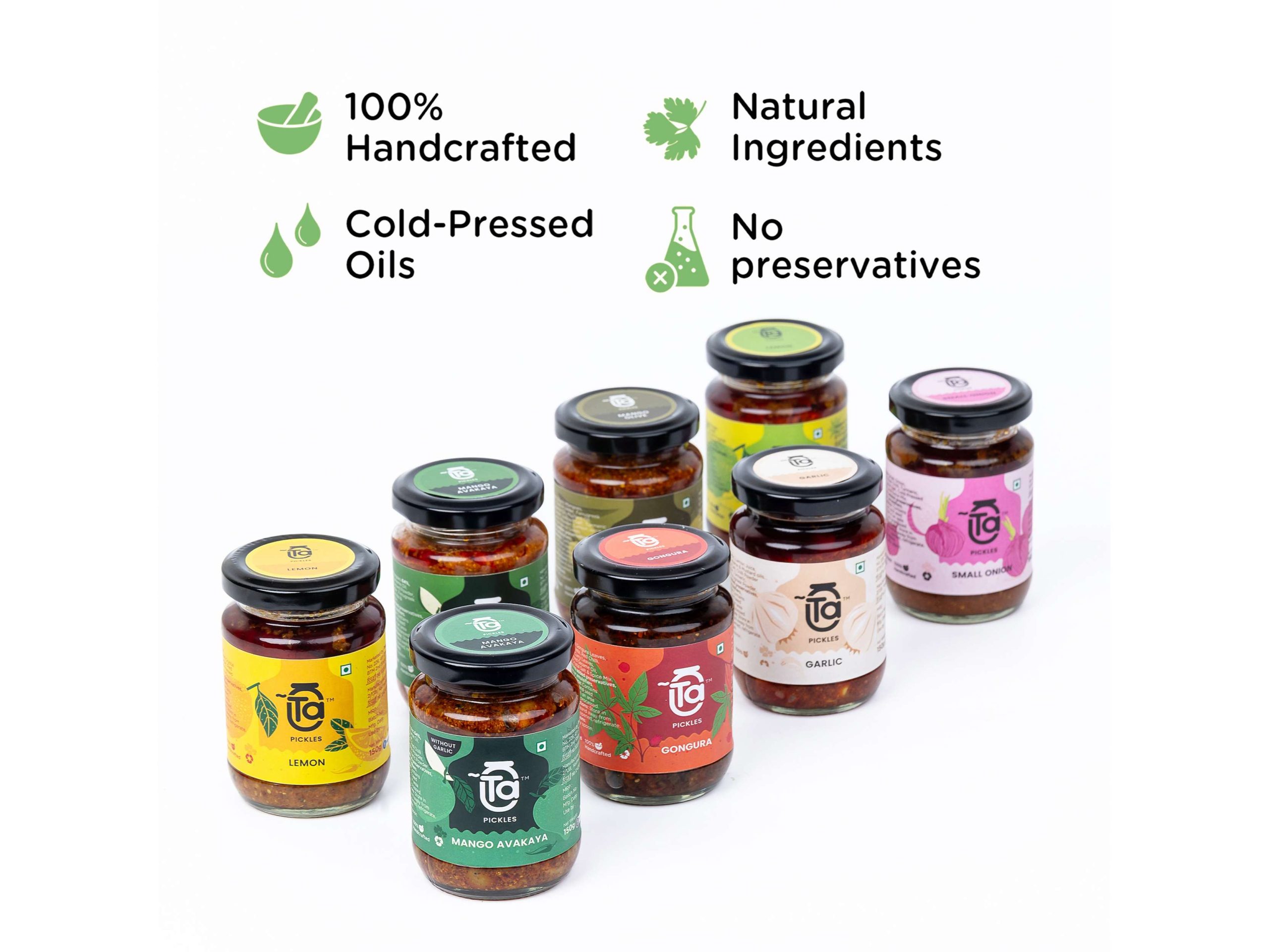 Ta Pickles | Lemon Ginger & Green Chilli Pickle | 150g | Made with Cold Pressed Oil | Homemade | Traditional Indian Taste | Natural | No Preservatives - Image 4