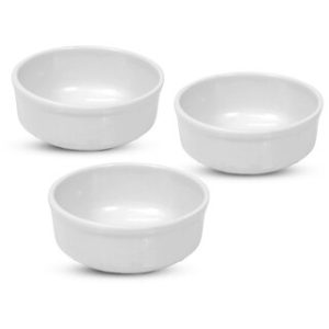 Globenox Melamine Soup Bowl - White, Pack of  3  Durable, Easy to Clean  Perfect for Soup, Cereal  Snacks