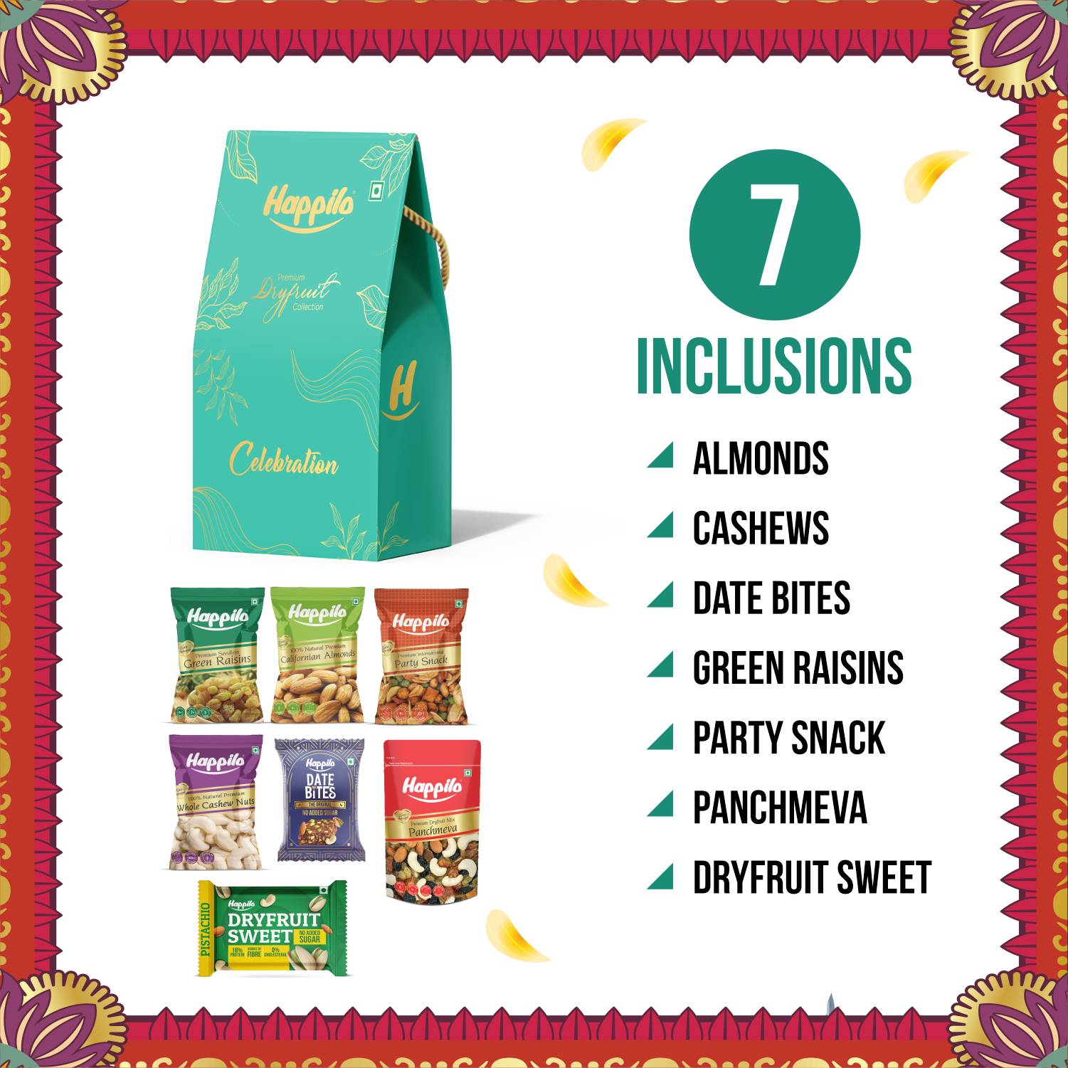 Happilo Dry Fruit Celebrations Gift Box Robin 252g - Image 3