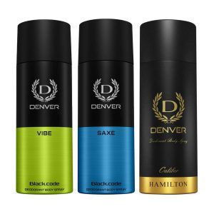Denver Pack of 3 Deos (Vibe + Saxe + Caliber) - 150ml Each