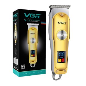 VGR V-290 Professional Hair Clipper with LED Display Trimmer 120 min Runtime 4 Length Settings (Gold)