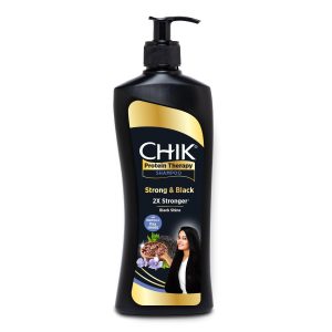 Chik Protein Therapy Shampoo, For 2X Stronger & Black Hair, With the Goodness Of Flax Seeds & Black Tea, 340ml