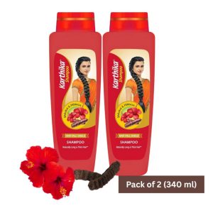 Karthika Hair Fall Shield Shampoo, Pack of 2 X 175 ml With the Goodness of Shikakai & Hibiscus, For Men & Women