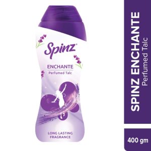 Spinz Enchante Body Talc Soothing Fragrance of Exotic Flowers, Aromatic Fragrance for Long Lasting Freshness, GentleTouch Talcum Powder for Women 400g