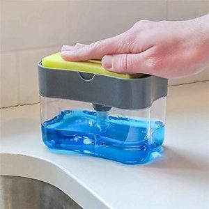 Right traders 2 in 1 Soap Pump Dispenser for Dishwasher Liquid,Soap, Sponge Holder