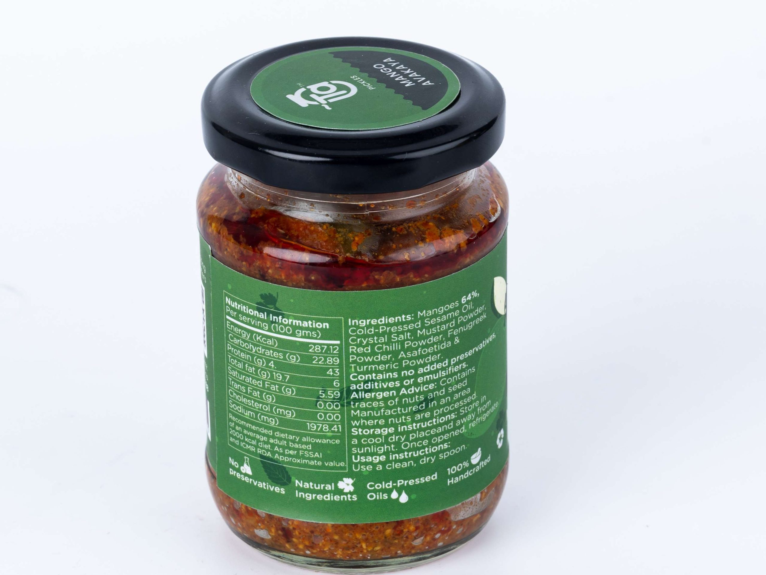 Ta Pickles | Mango Avakaya Pickle With Garlic | Made with Cold Pressed Oil | Homemade | Traditional Indian Taste | Natural | No Preservatives (150 gm) - Image 2
