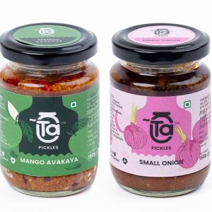 Ta Pickles | Mango Avakaya & Small Onion Pickle | 150g [Pack of 2] Combo Made with Cold Pressed Oil | Homemade | Traditional Indian Taste | Natural |
