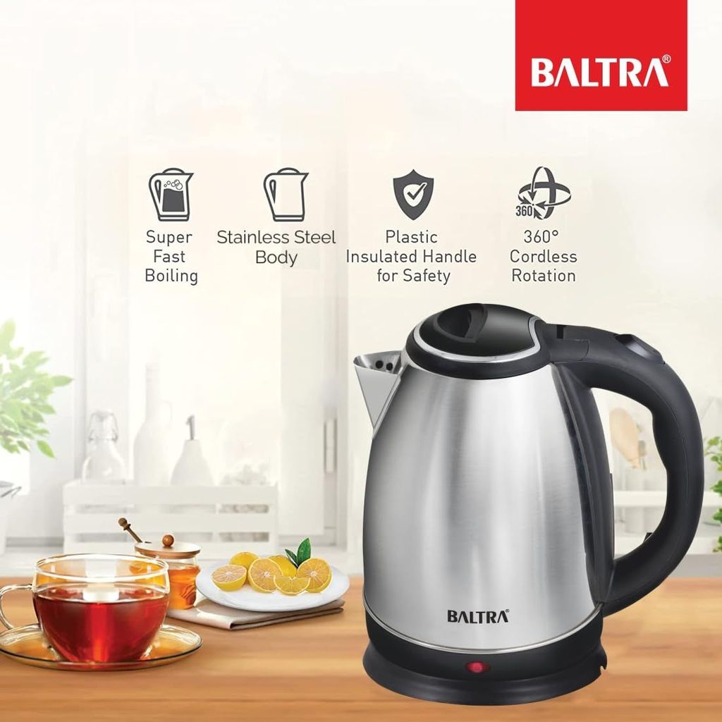 Baltra 1.8L 1500W Stainless Steel Electric Kettle, Supreme/ BC-158 - Image 2
